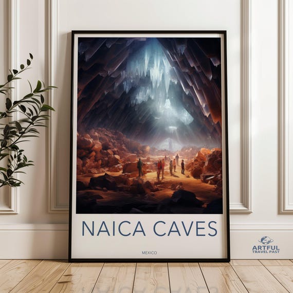 Naica Caves Wall Art Stunning Underground Crystal Cave Print Geological Wonder Mexico Decor Scenic Nature Artwork Home Office