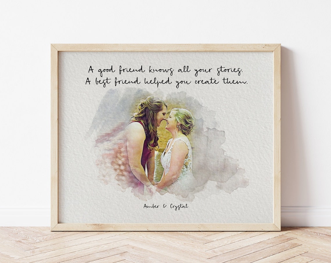 Amber and Crystal Best Friend Stories Watercolor Portrait Poster