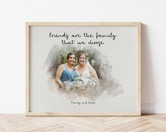Personalised Best Friend Print Best Friend Gift Best Friend Portrait Friendship Gift Birthday Bestie Gifts Birthday Gift For Her