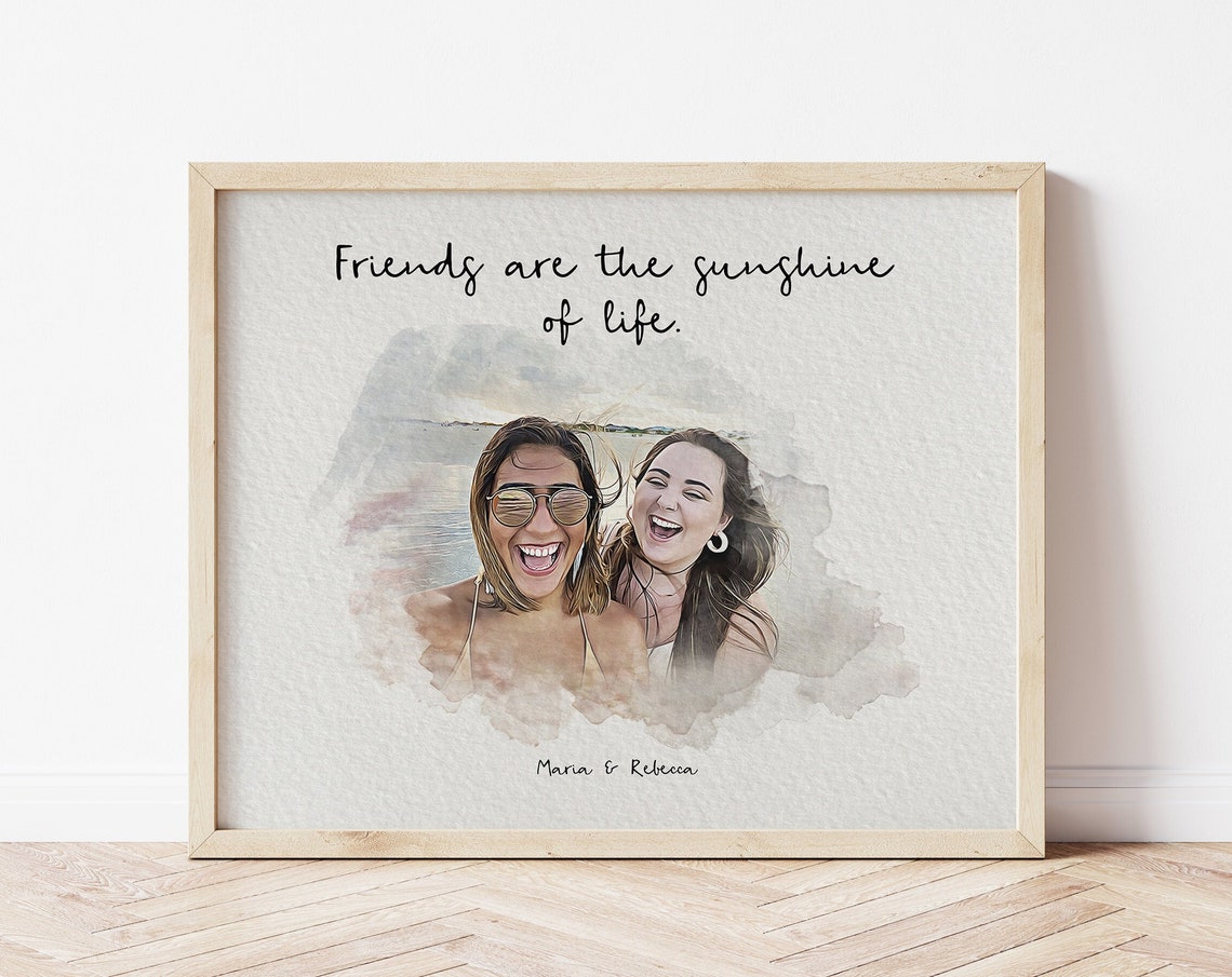 Personalised Best Friend Print Best Friend Gift Best Friend Portrait Friendship Gift Birthday Bestie Gifts Birthday Gift For Her