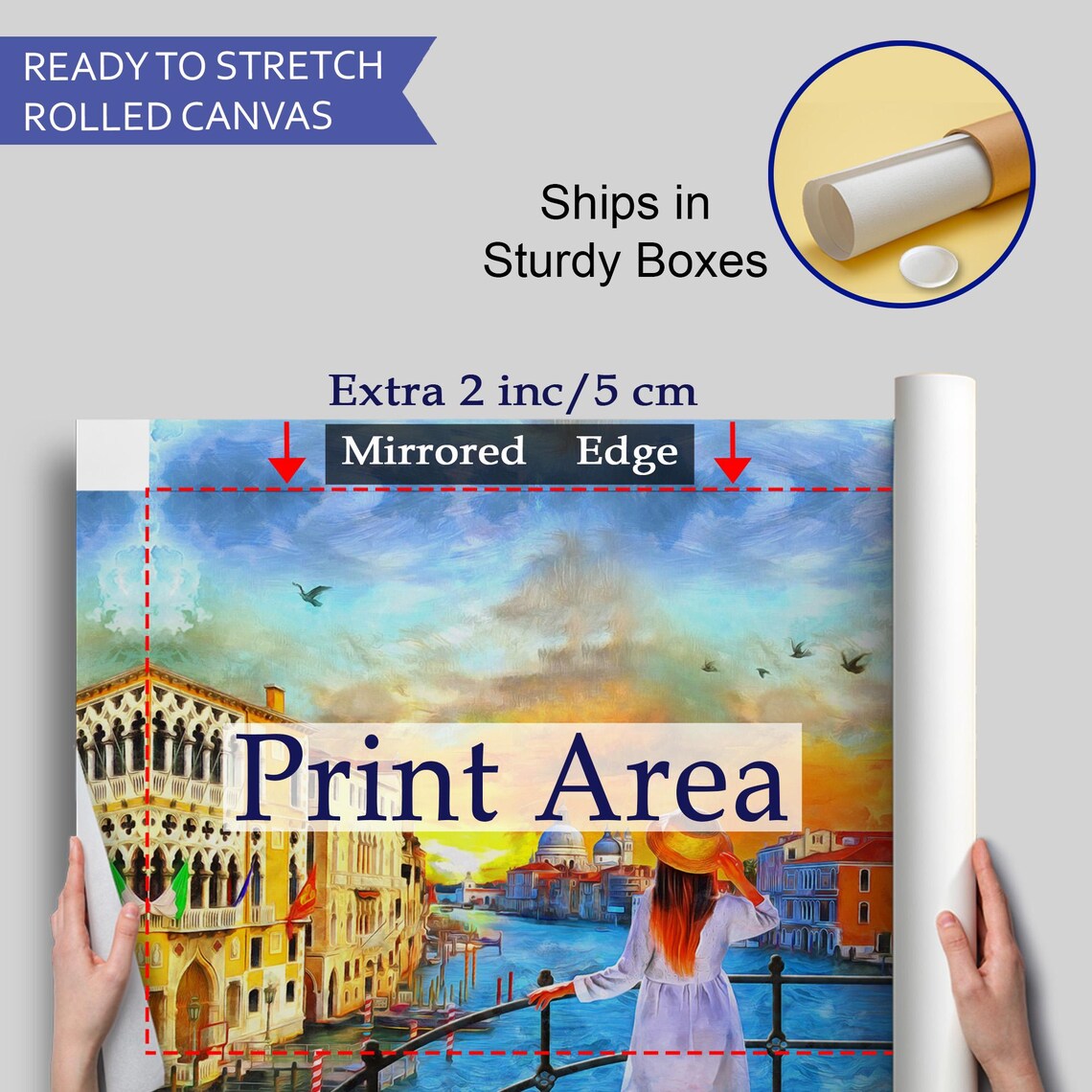 Venice Canal Sunset Girl Overlook Santa Maria Salute Italy Poster - Image 4