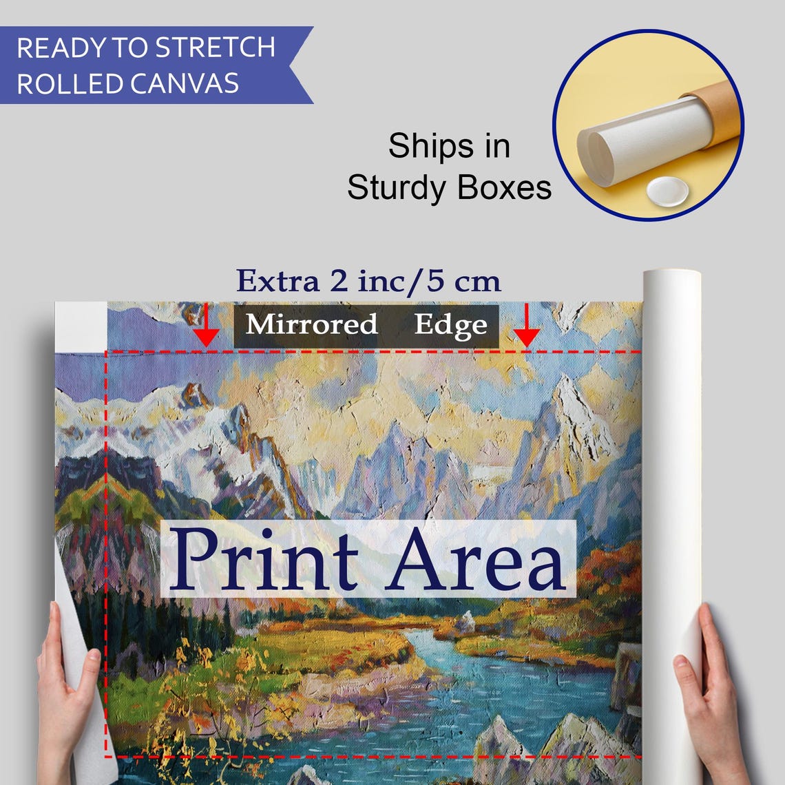 Mountain River Valley Snowy Peaks Autumn Colors Landscape Poster - Image 4