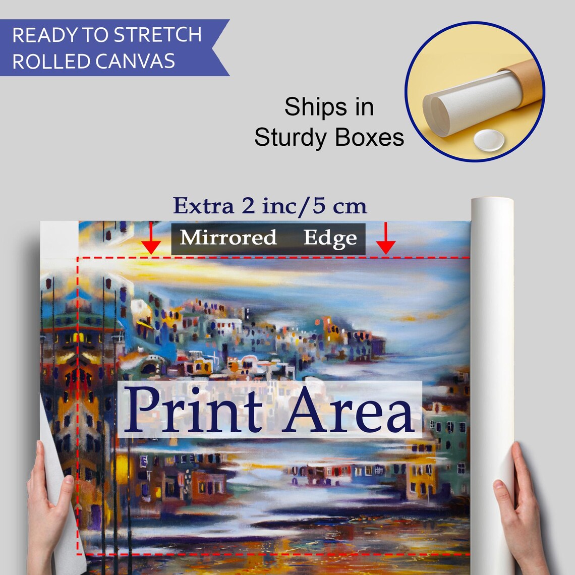 Village At Foot Of Smoking Volcano Impressionist Mountain Town Poster - Image 4