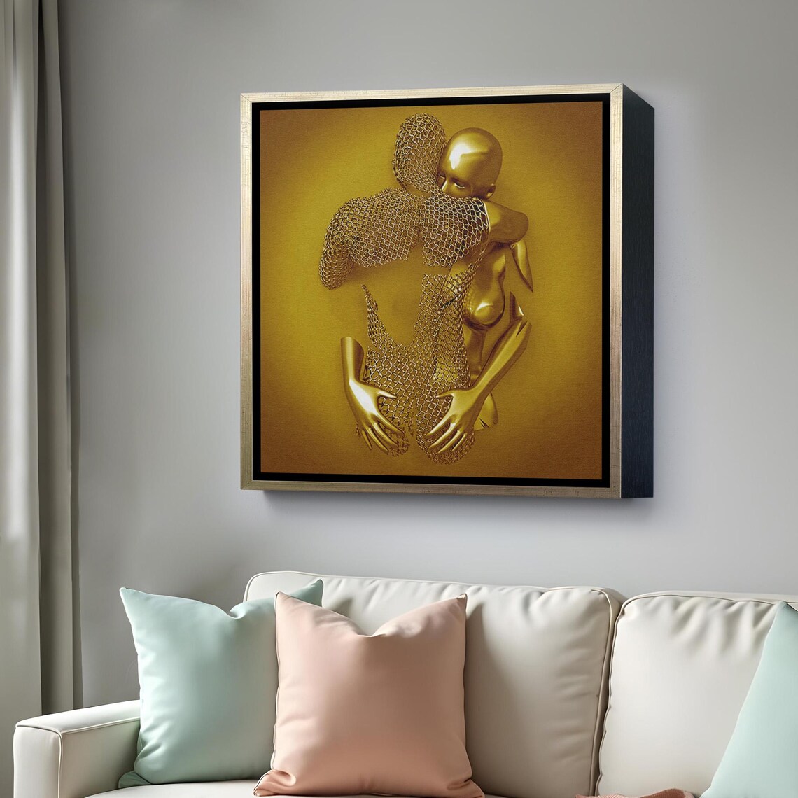 Gold Human Print, Modern Surreal Wall Decor - Image 4