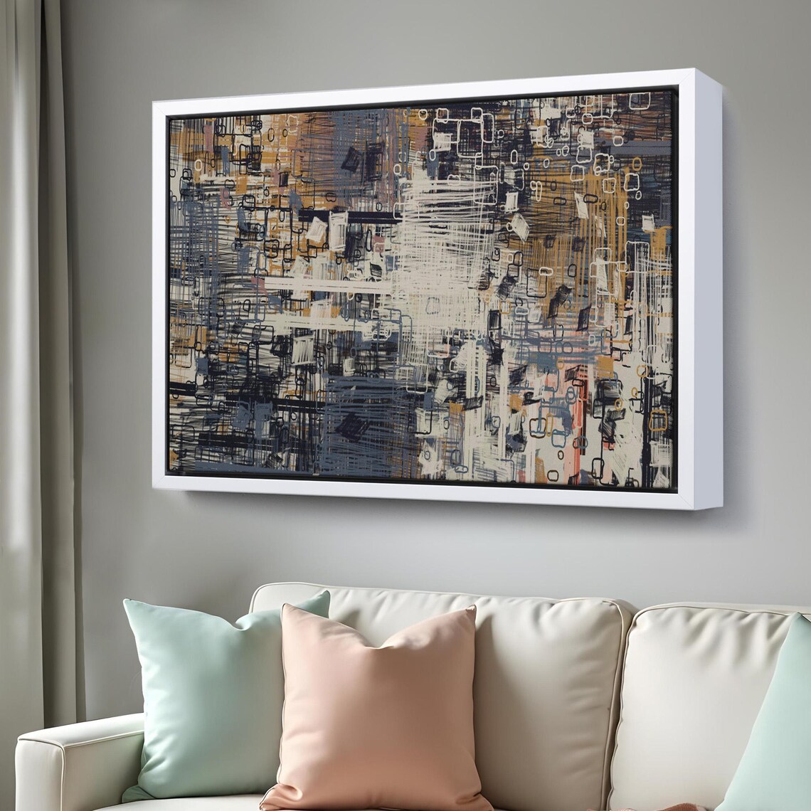 Abstract Geometric Decorative Wall Art, Modern - Image 3