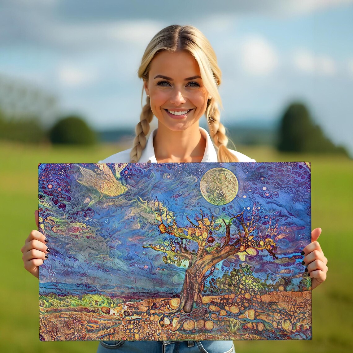 Magical Modern Landscape With Old Tree Wall Art Nature Wall Decor Nature Decor Nature Print Nature Art - Image 5