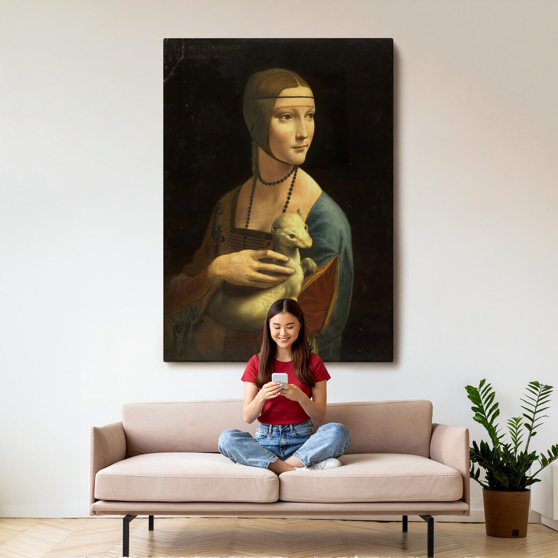 Lady With An Ermine Leonardo Da Vinci Renaissance Portrait Painting Poster - Image 3