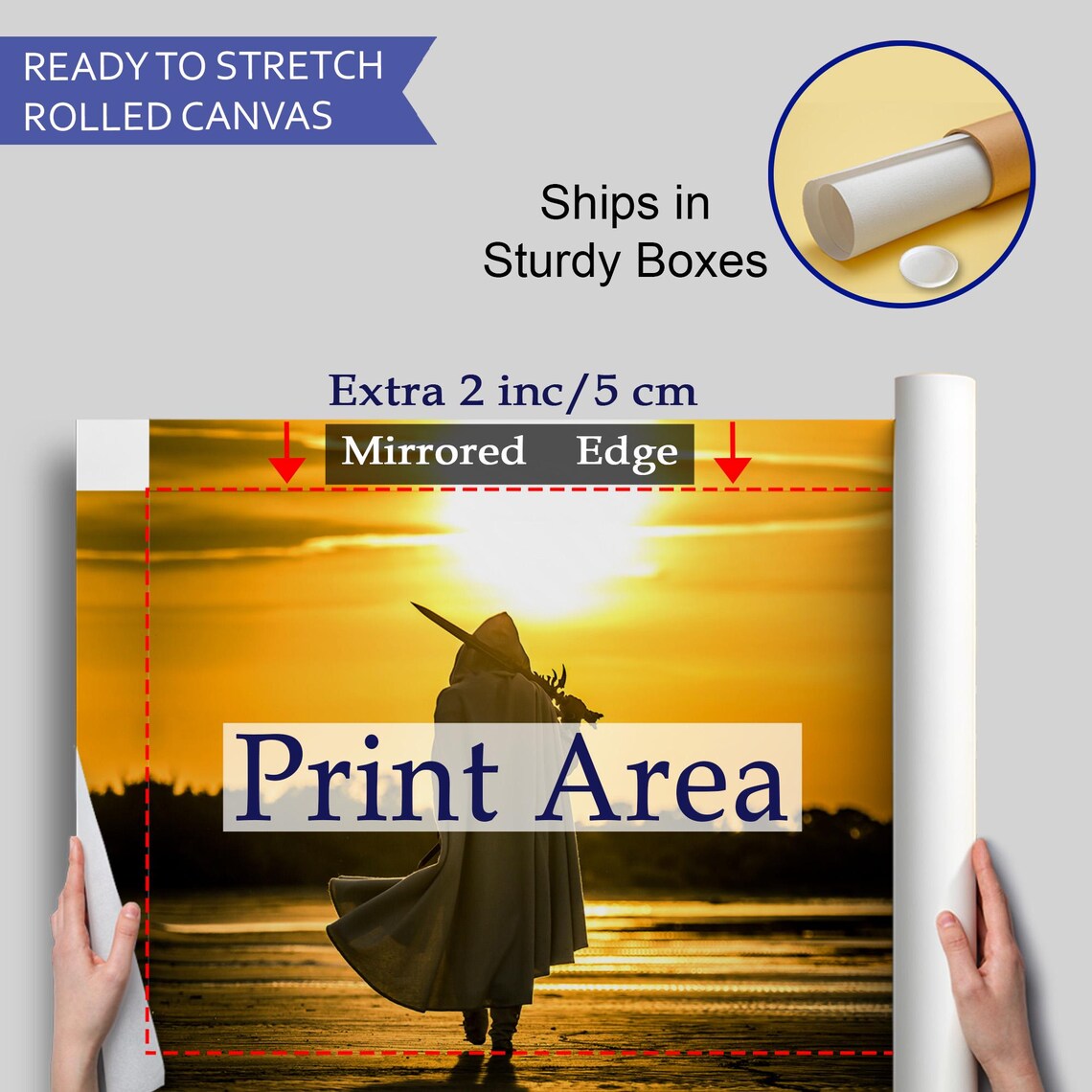 Hooded Figure Beach Golden Sunset Cloak Silhouette Fantasy Poster - Image 4