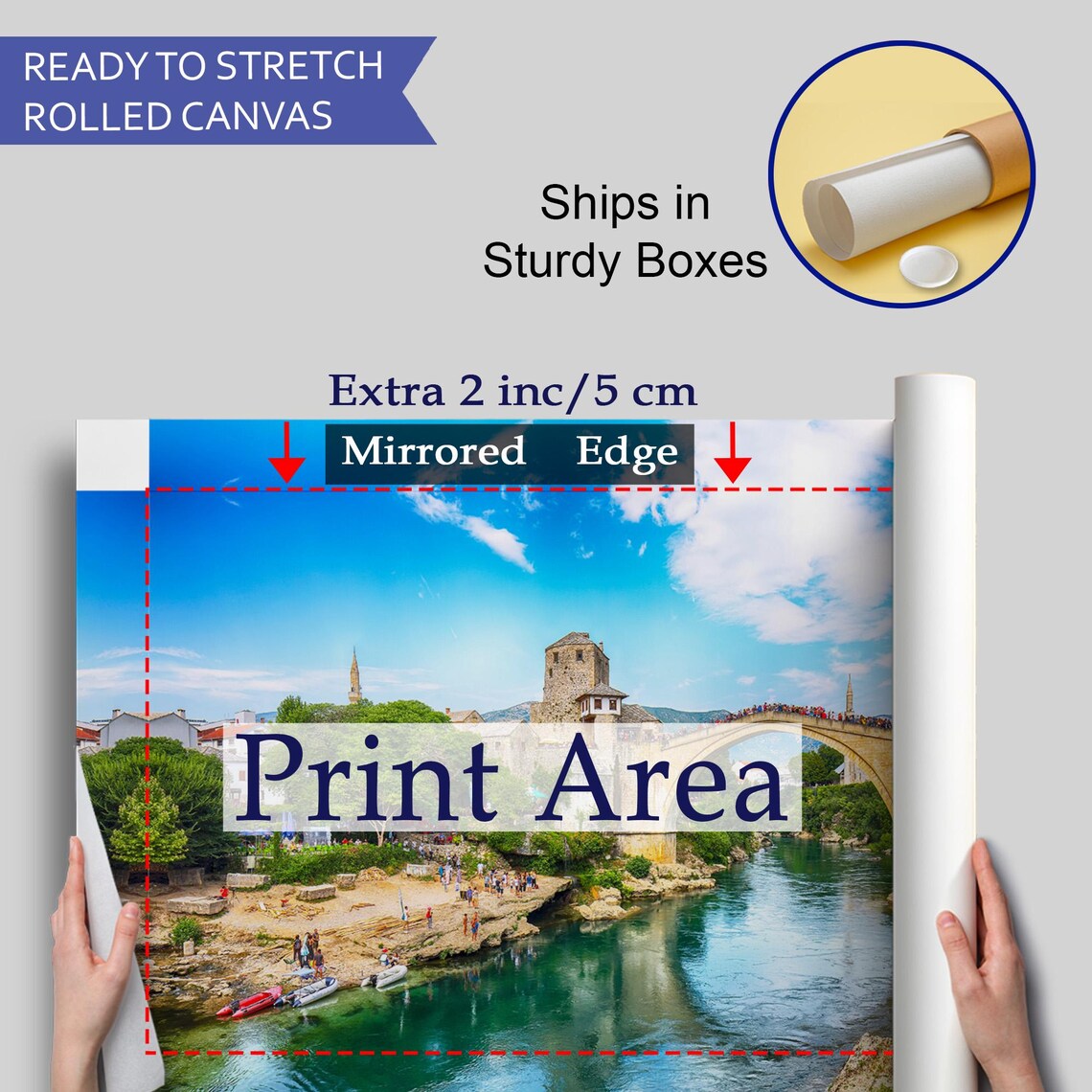 Mostar Bridge Art Print, Regional Wall Decor - Image 4