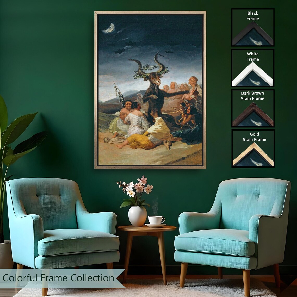 Goya Witches Sabbath Goat Devil Night Classic Dark Romanticism Wall Art - Image 2