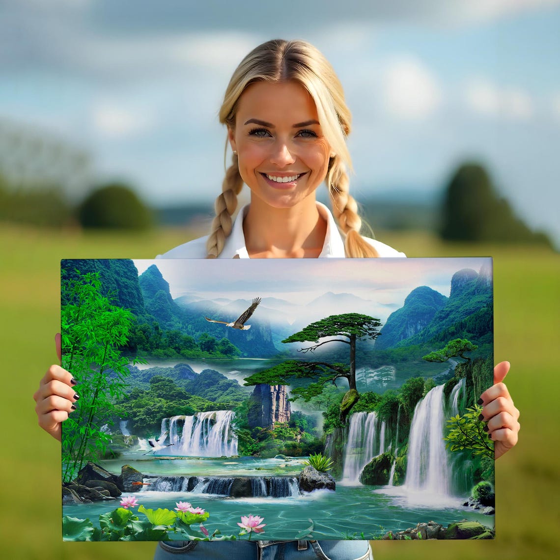 Waterfall View Nature Decor Art Print - Image 5