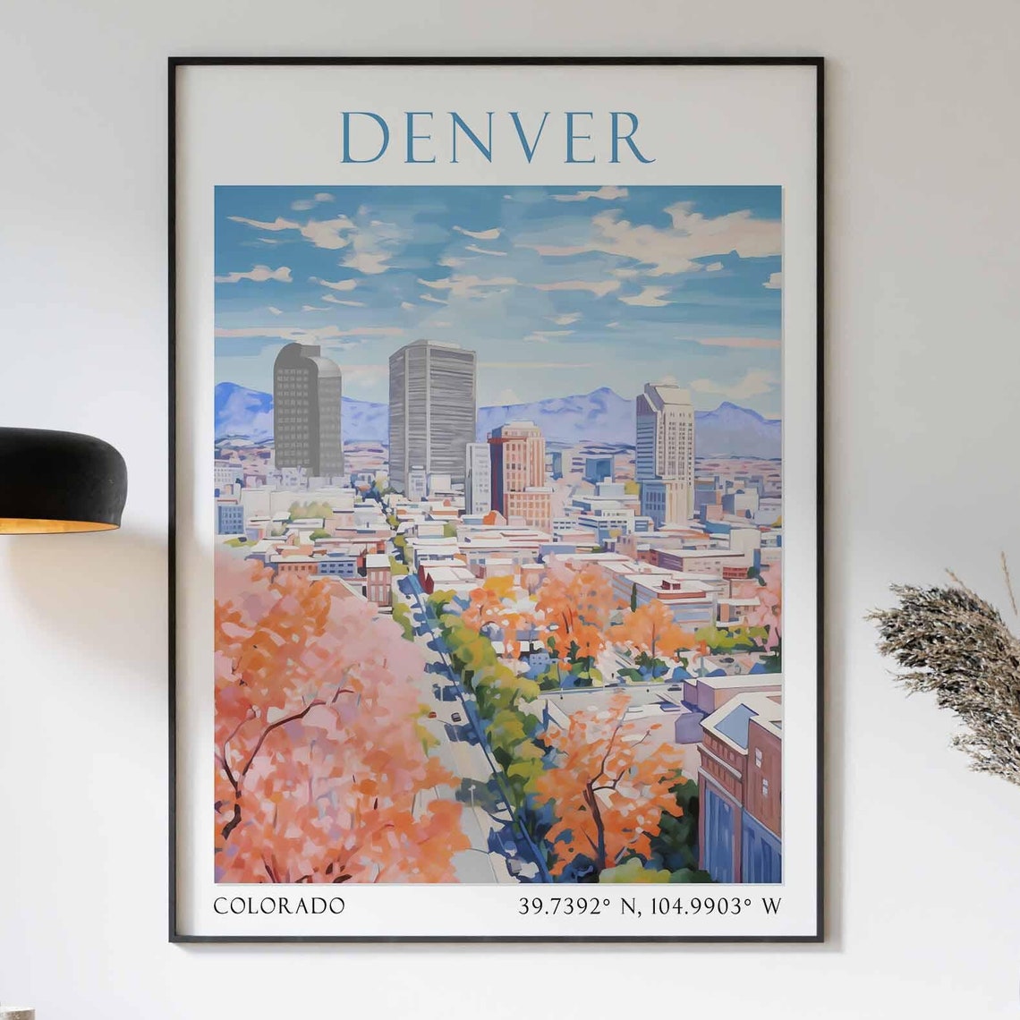 Denver Print Denver Travel Poster Colorado Wall Art Print United States Travel Home Decor Usa City Poster