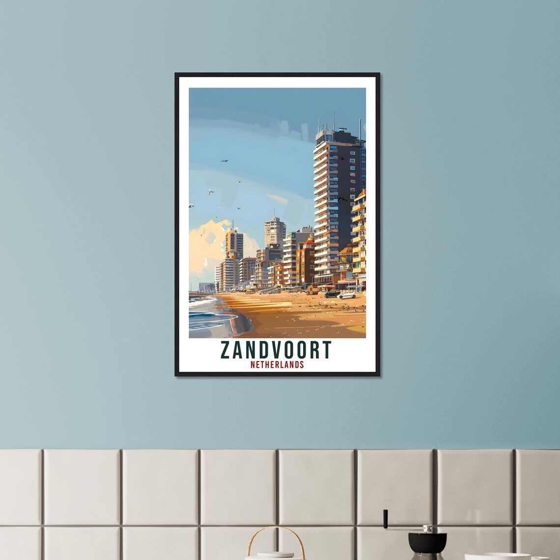 Zandvoort Netherlands Beach Boulevard Resort Vintage Travel Poster - Image 2