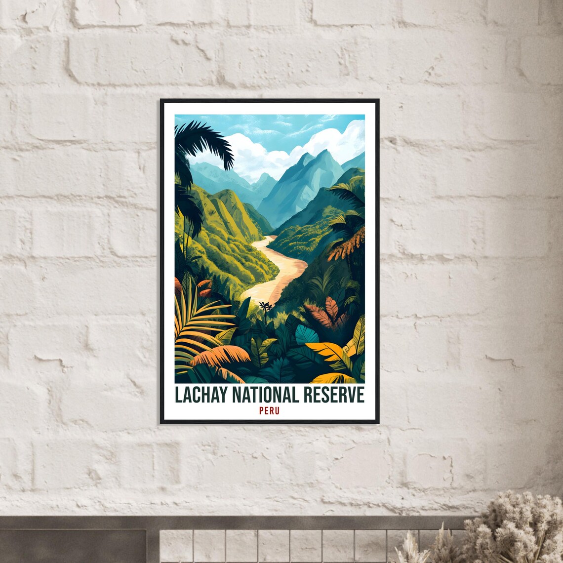 Lachay National Reserve Peru Jungle River Landscape Travel Poster Art - Image 2
