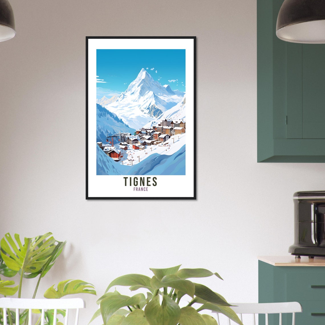 Tignes Travel Print Wall Art Tignes Wall Hanging France Gift Holiday Print Tignes Art Print Tignes Travel Poster Mountain Landscape Print - Image 2