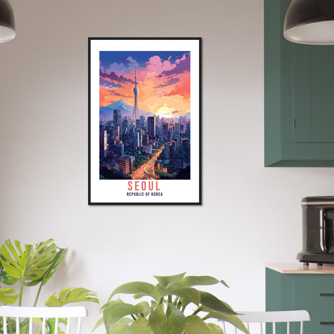 Seoul South Korea N Seoul Tower Sunset Skyline Travel Wall Art - Image 3