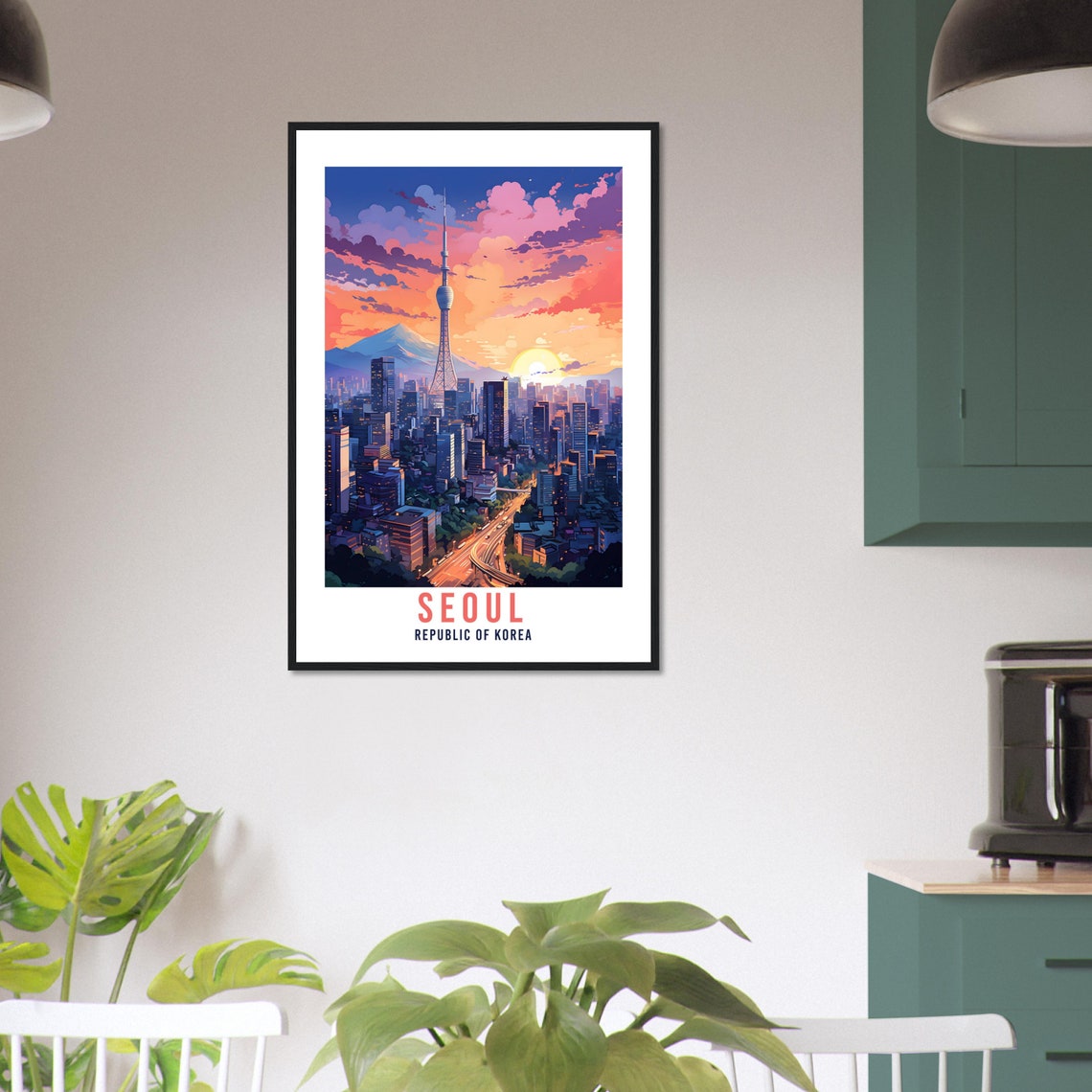 Seoul Travel Poster Artwork Republic Of Korea Wall Art Seoul Wall Hanging South Korea Gift Holiday Print Vacation Print Seoul Travel Gift - Image 3