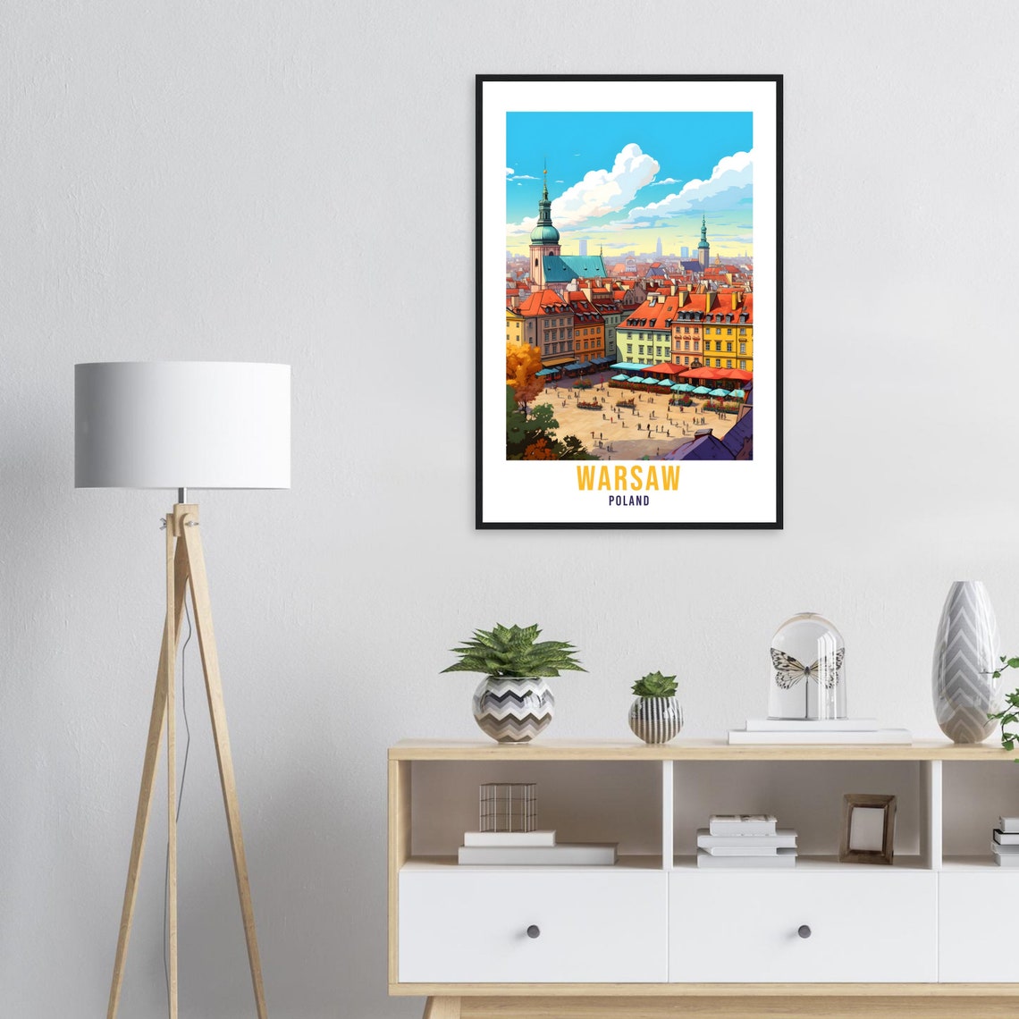 Warsaw Travel Print Wall Art Warsaw Wall Hanging Poland Gift Warsaw Holiday Print Art Print Warsaw Travel Gift Travel Poster Warsaw City Art - Image 2