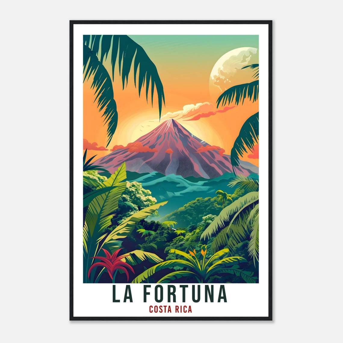 La Fortuna Costa Rica Travel Print Wall Art Wall Hanging Home Dcor La Fortuna Gift Wall Artwork Travel Art Costa Rica City Travel Poster - Image 4