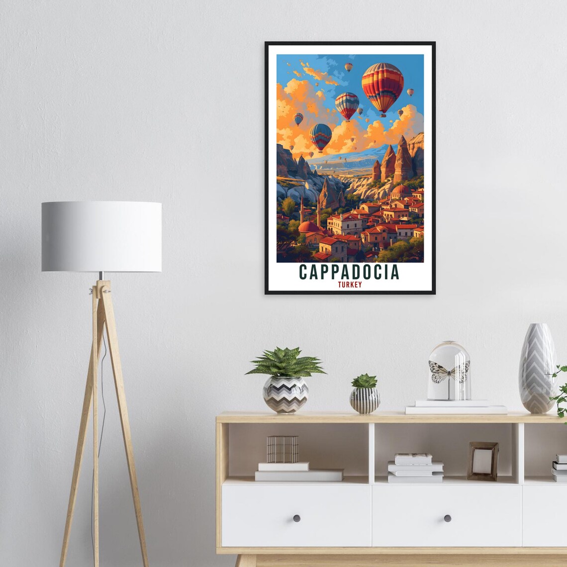 Cappadocia Turkey Hot Air Balloons Fairy Chimneys Travel Poster - Image 3