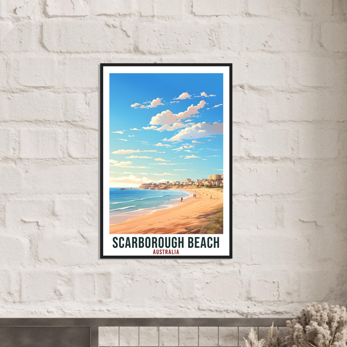Scarborough Beach Australia Seaside Illustration Travel Poster - Image 3
