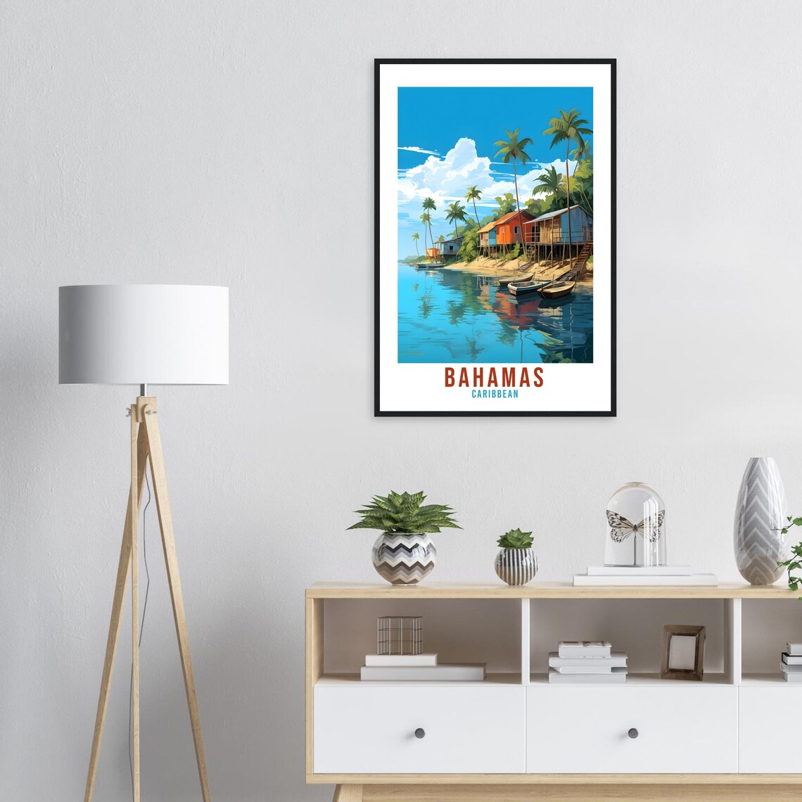 Bahamas Travel Print Wall Art Bahamas Sunset Wall Hanging Home Dcor Caribbean Gift Art Lovers Nassau Travel Poster Bahamas Caribbean Print - Image 3