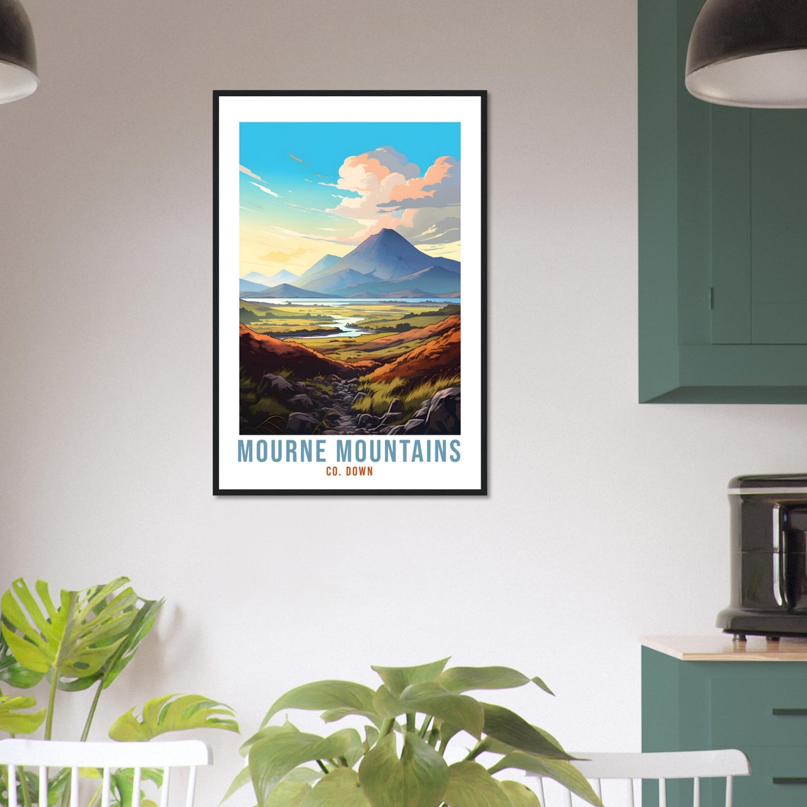 Mourne Mountains County Down Northern Ireland Vintage Travel Poster - Image 3