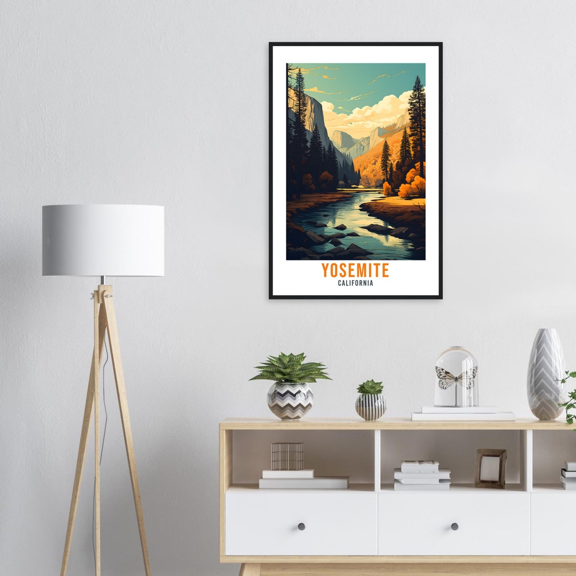 Yosemite California Half Dome River Autumn Pines Travel Poster - Image 2