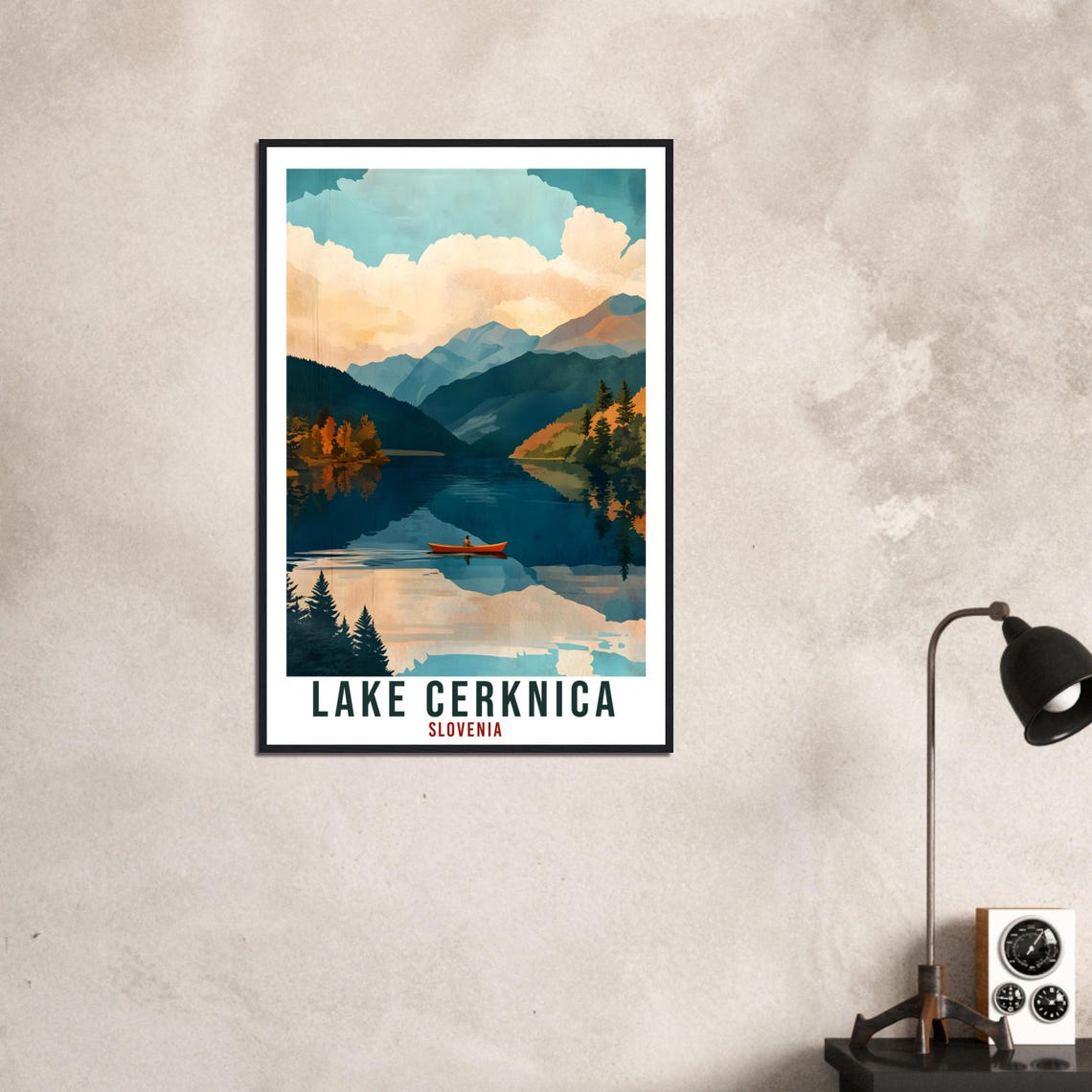 Lake Cerknica Travel Print Slovenia Home Decor Lake Cerknica Wall Art Gift Wall Hanging Art Lover Slovenia Artwork Travel Poster Travel Art - Image 3