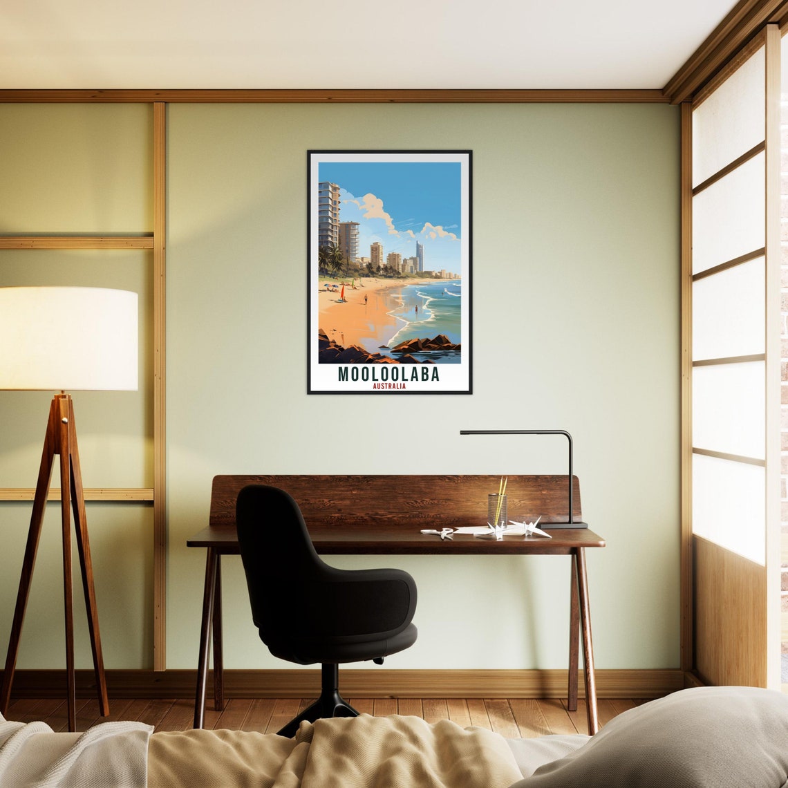 Mooloolaba Australia Beach Surfers Beachfront City Travel Poster - Image 2