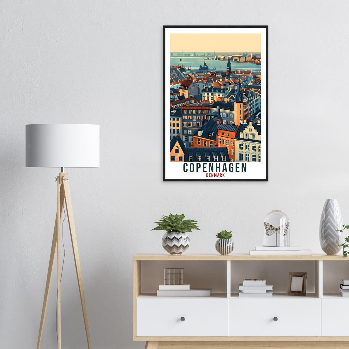 Copenhagen Harbor Rooftops Evening Glow Denmark Travel Poster - Image 3