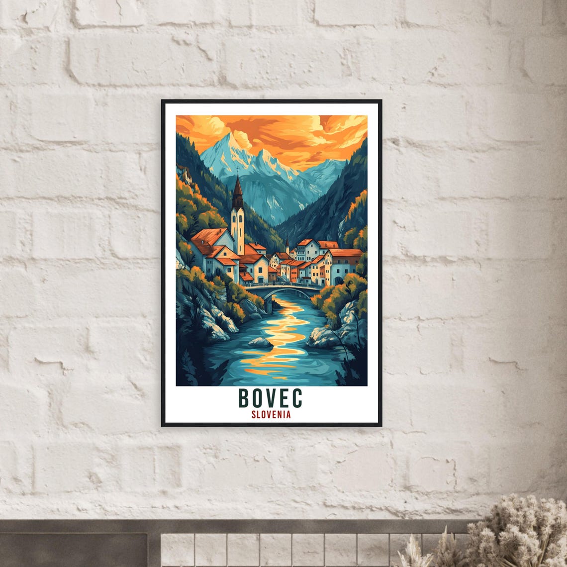 Bovec Travel Print Slovenia Home Decor Bovec Wall Art Gift Wall Hanging Art Lover Bovec Slovenia Artwork Travel Poster Slovenia Travel Art - Image 2