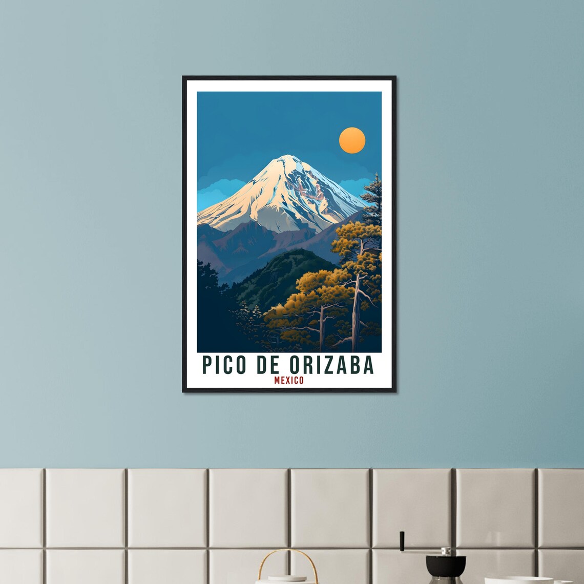 Pico De Orizaba Mexico Travel Poster, Mountain View - Image 3