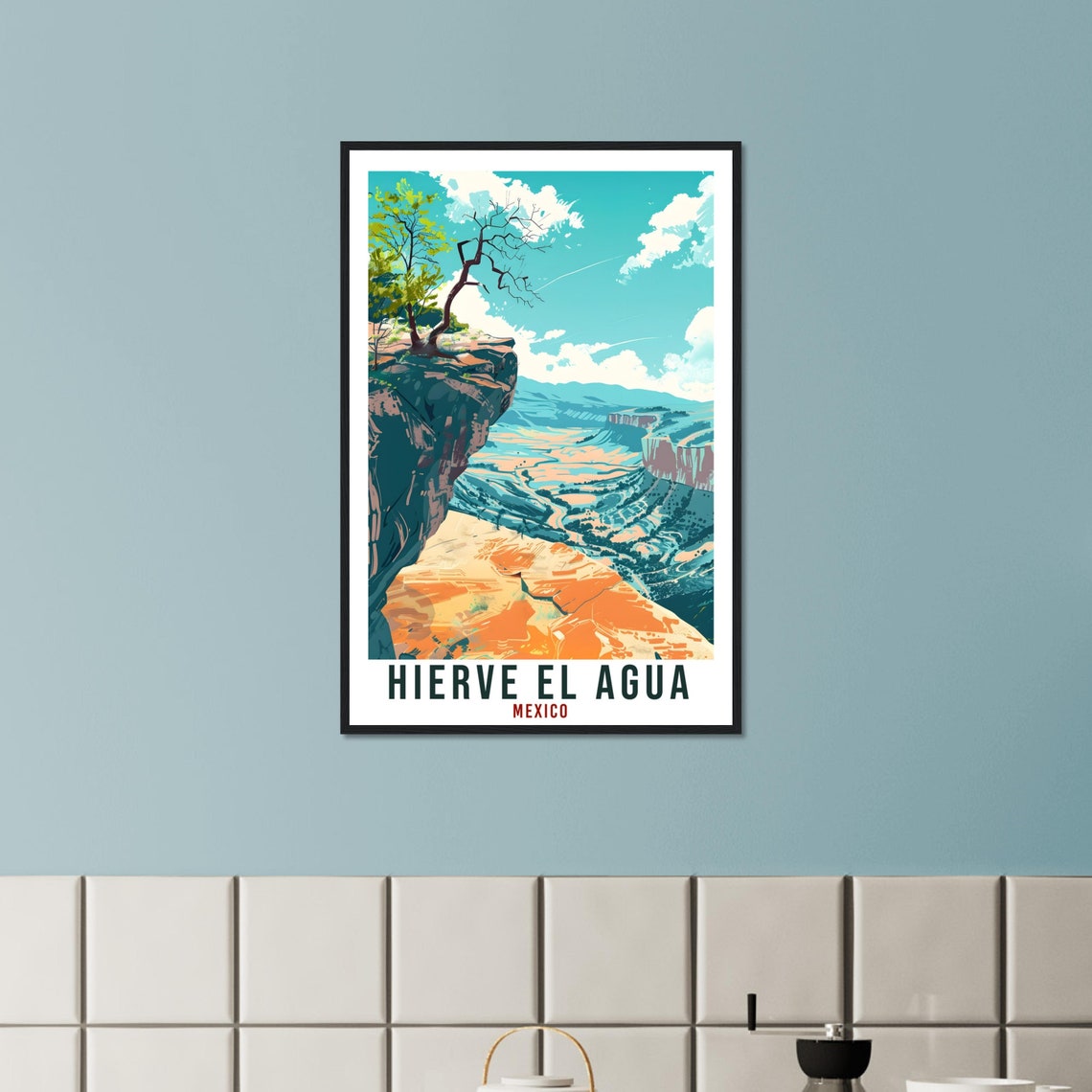 Hierve el Agua Mexico Canyon Overlook Cliff Edge Valley Panorama Poster - Image 2