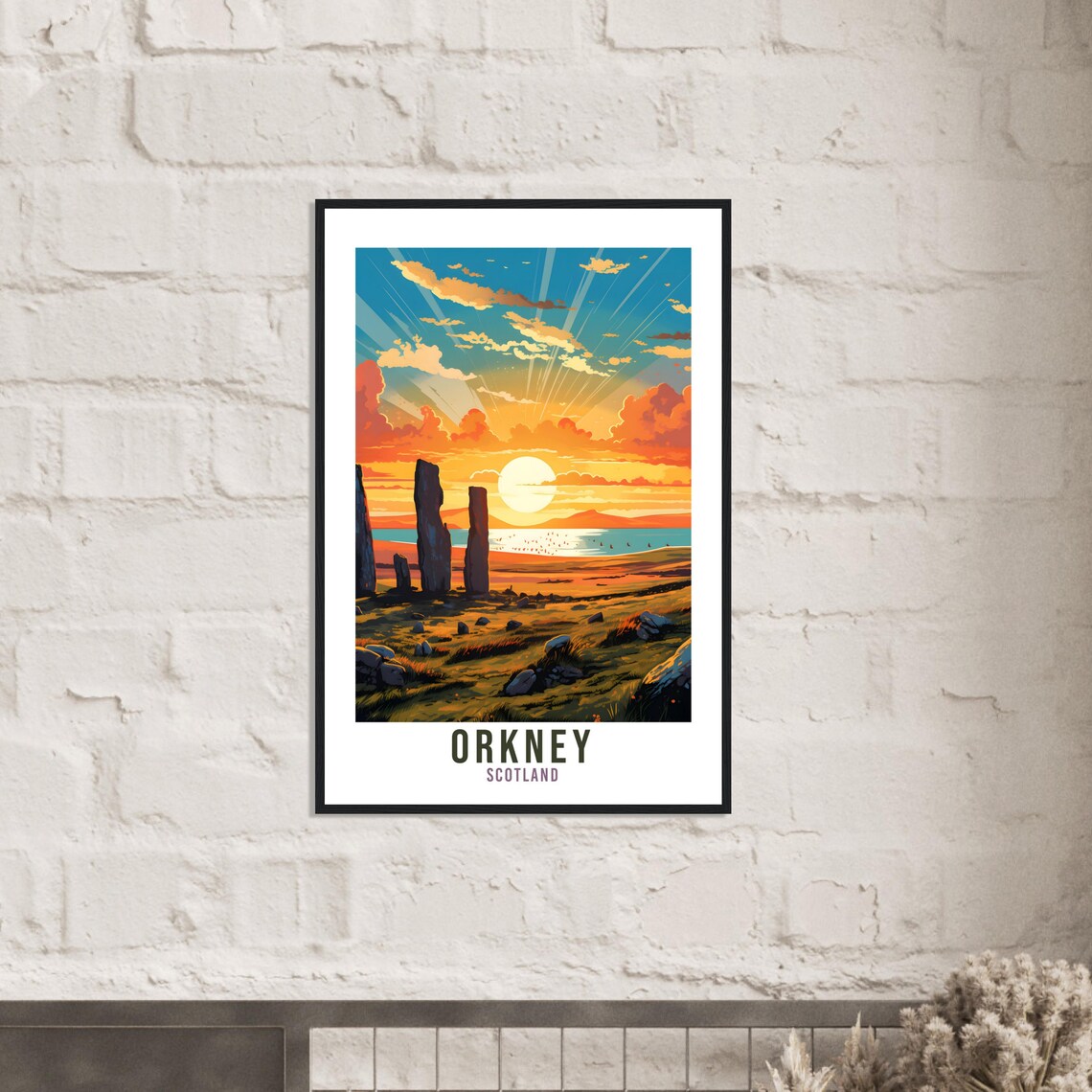 Orkney Island Sunset Travel Poster, Scotland - Image 2