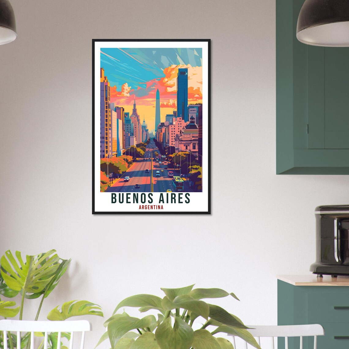 Buenos Aires Argentina Grand Avenue Obelisk Vintage Travel Poster - Image 3