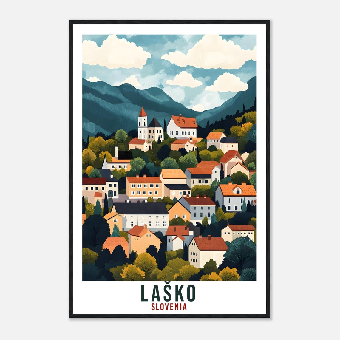 Lako Travel Print Slovenia Home Decor Lako Wall Art Gift Wall Hanging Art Lover Lako Slovenia Artwork Travel Poster Slovenia Travel Art - Image 4