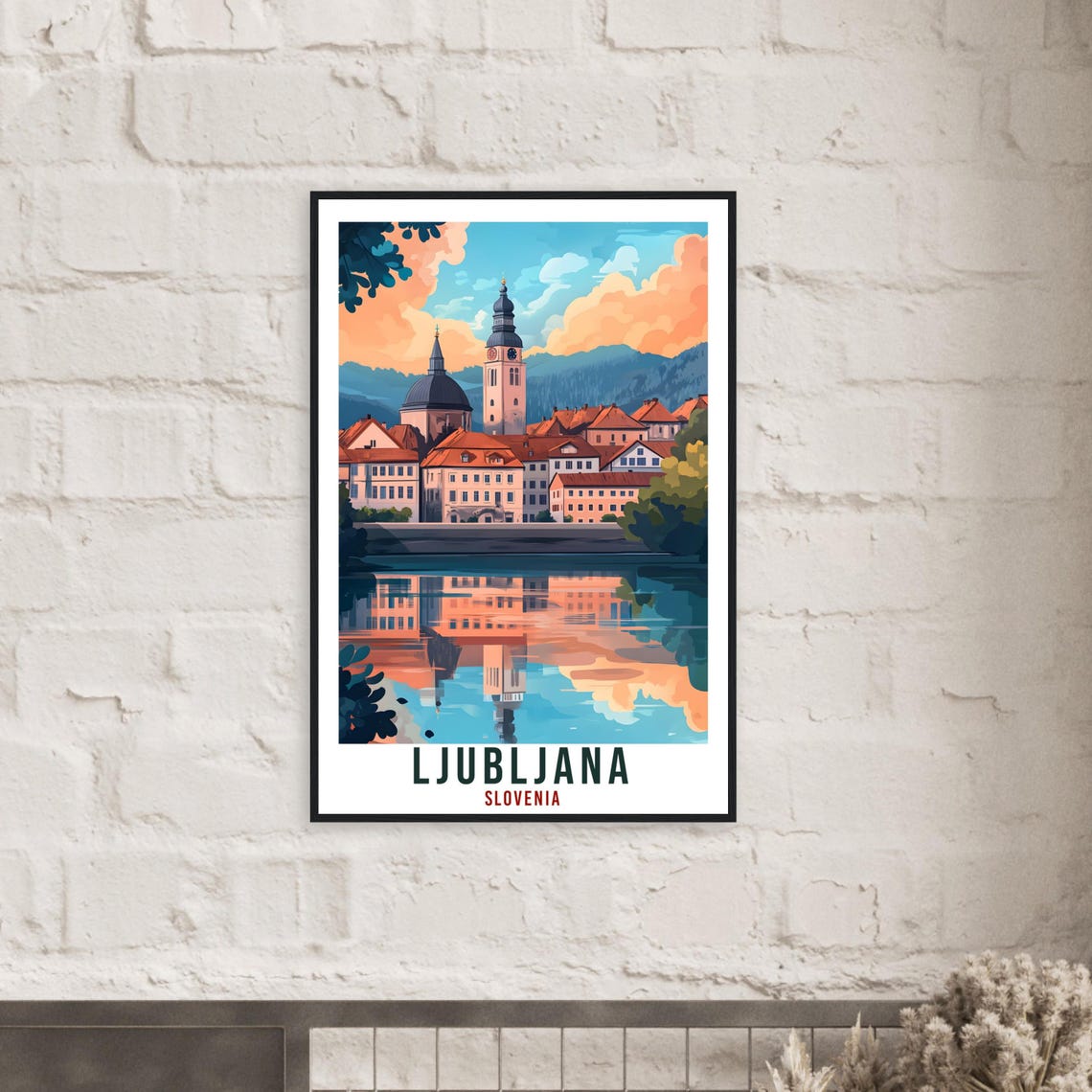 Ljubljana Travel Print Slovenia Decor Ljubljana Wall Art Gift Wall Hanging Art Lover Ljubljana Slovenia Artwork Travel Poster Travel Art - Image 2