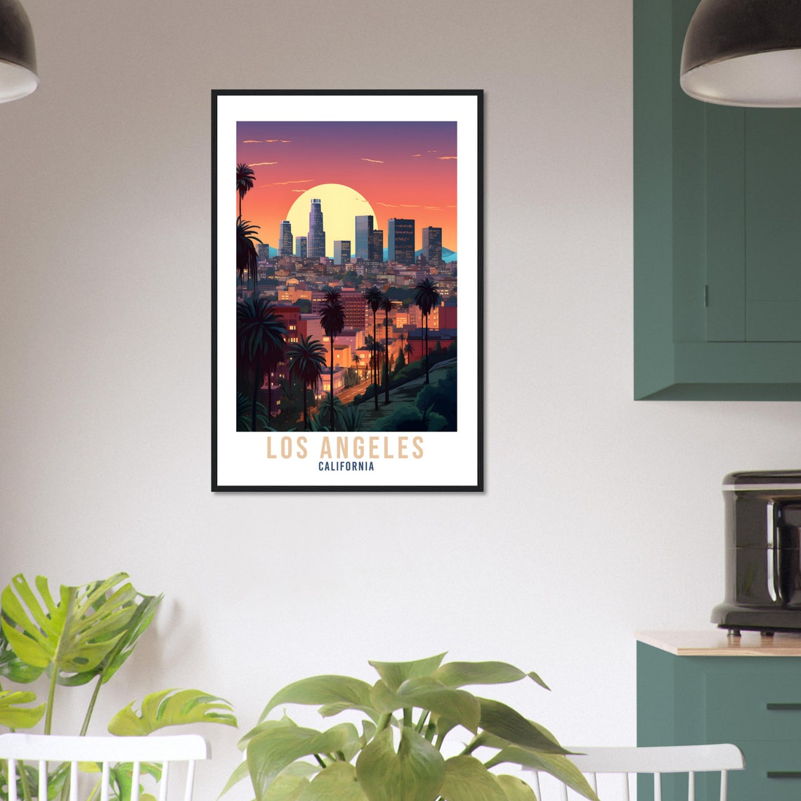 Los Angeles Sunset Travel Print Wall Art Los Angeles Wall Hanging La Cityscape Los Angeles Gift Art Lovers California Art Lover La Art Gift - Image 4