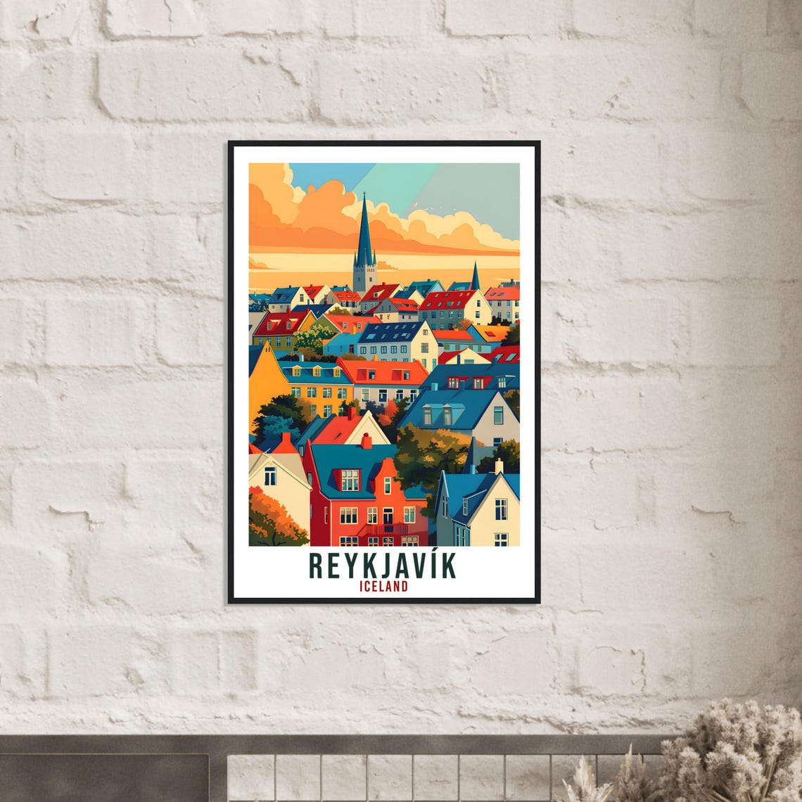 Reykjavk Iceland Travel Print Wall Art Wall Hanging Home Dcor Reykjavk Gift Travel Art Iceland Artwork City Landscape Travel Poster - Image 2