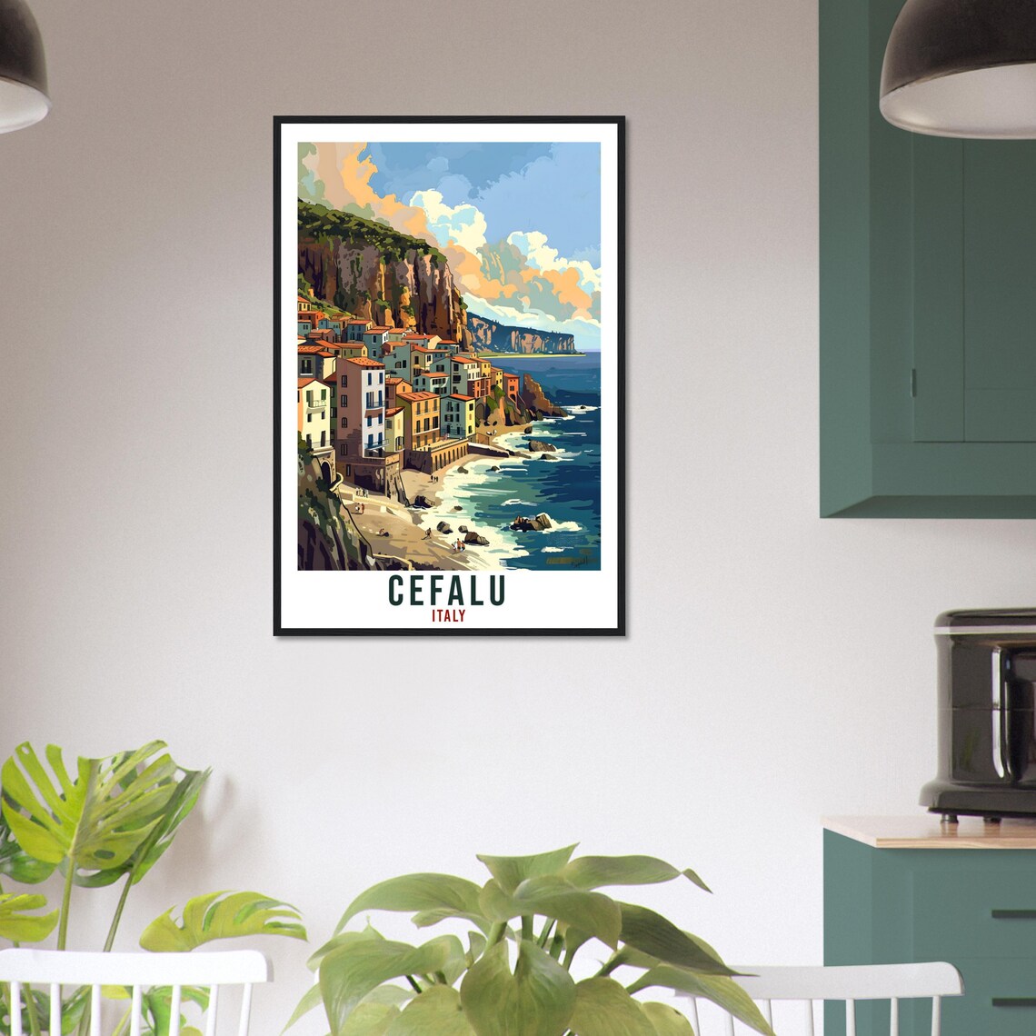 Cefalu Travel Print Italy Wall Sicily Art Wall Hanging Home Living Dcor Cefalu Gift Art Lovers Gift Italy Artwork Italian Travel Poster - Image 3