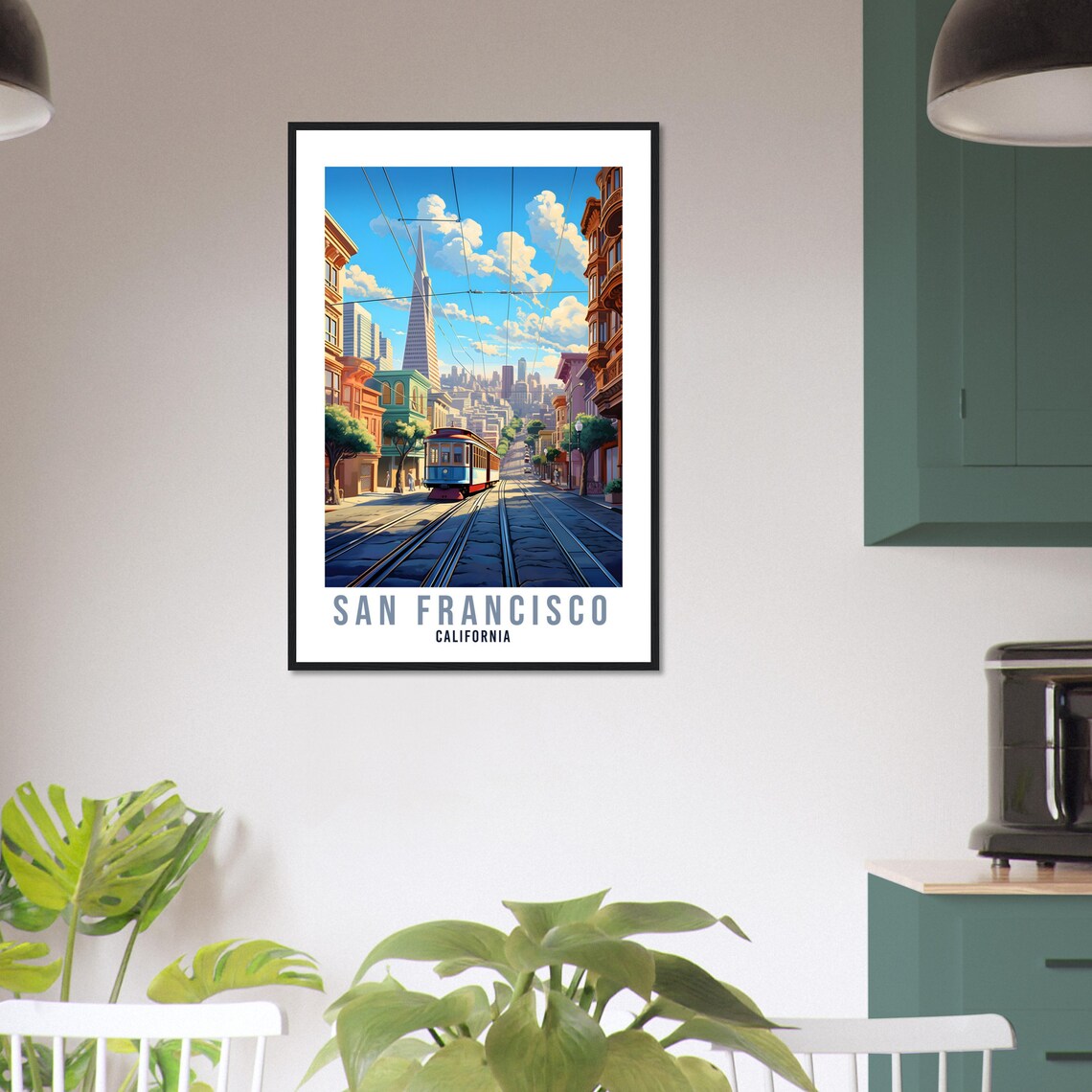 San Francisco California Cable Car City Street Travel Poster - Image 4