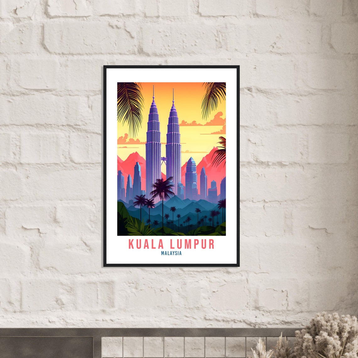 Kuala Lumpur Malaysia Iconic Petronas Twin Towers Sunset Poster - Image 2