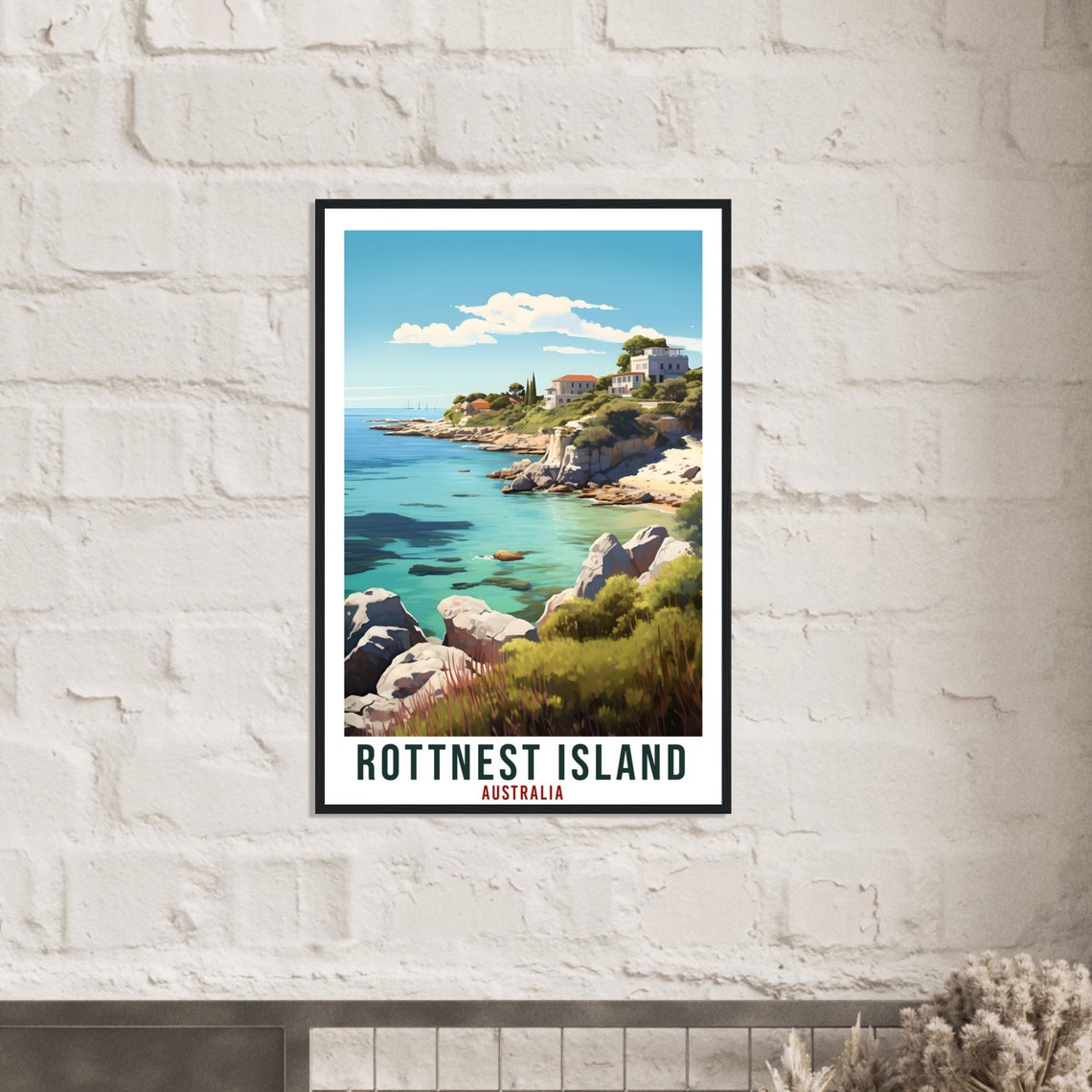 Rottnest Island Australia Turquoise Cove Cliffs Vintage Travel Poster - Image 3