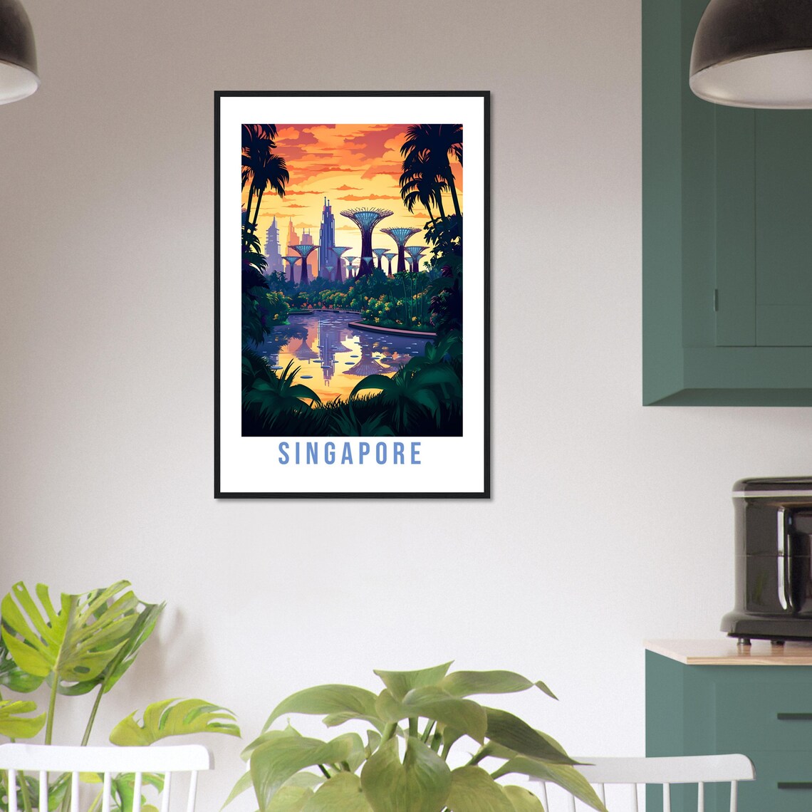 Supertree Grove Singapore Sunset Gardens Skyline Panorama Poster - Image 2