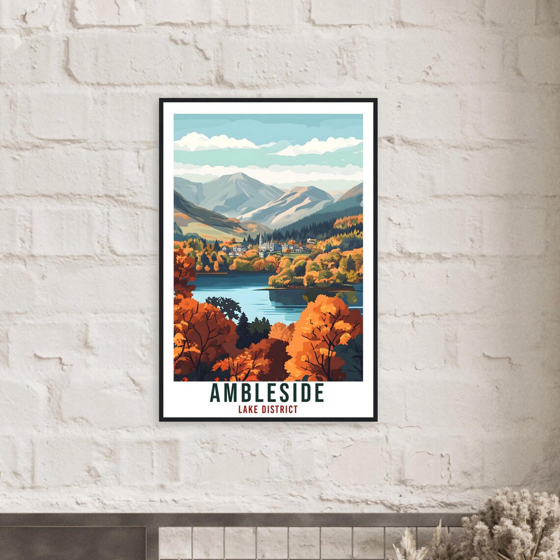 Ambleside Travel Poster, Lake District Home Decor - Image 2