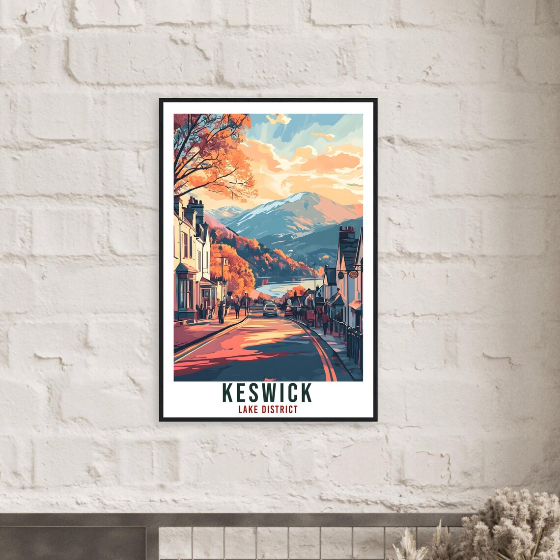 Keswick Lake District Sunset Main Street Vintage Travel Poster - Image 2