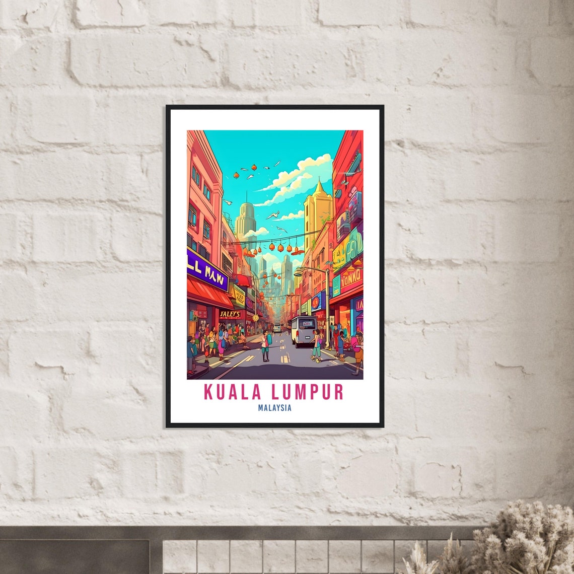 Kuala Lumpur Travel Poster Print Wall Art Kl Street Art Wall Hanging Malaysia Gift Holiday Print Vacation Art Print Kuala Lumpur Travel Gift - Image 2