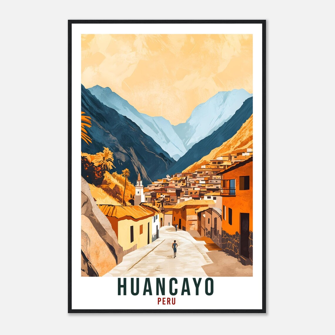 Huancayo Peru Andean Mountain Town Vintage Travel Illustration Poster - Image 4