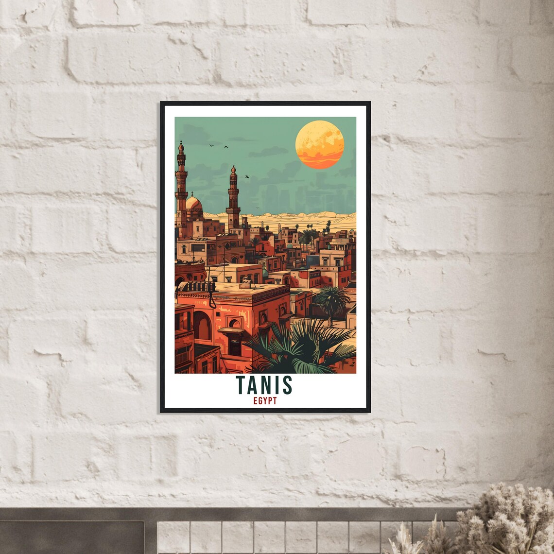 Tanis Egypt Minaret City Sunset Vintage Travel Desert Poster - Image 4